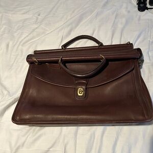 Vintage Brown Coach Bag/Briefcase with Satchel